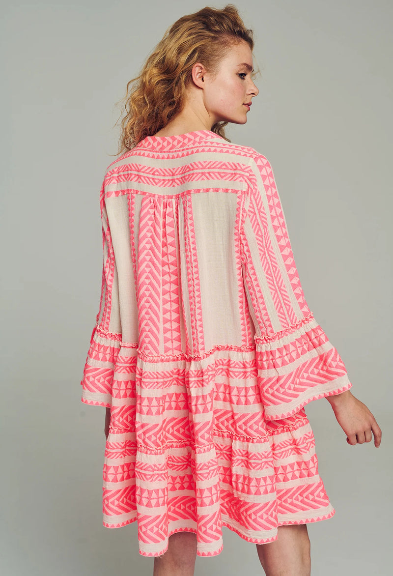 off white neon dress Arsida Neon Pink Off White Dress