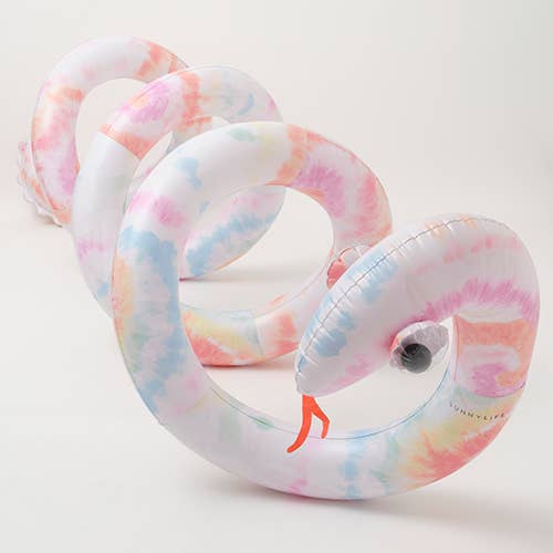 Giant Inflatable Noodle Snake in Tie Dye