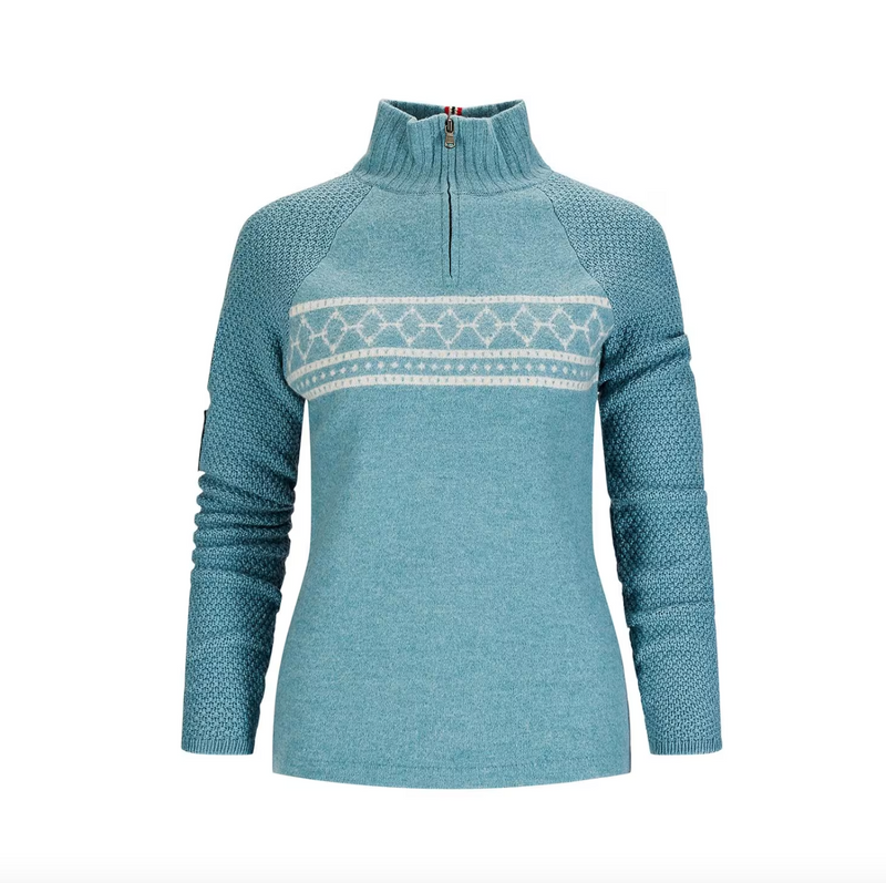 Women's Boiled Ski Sweater in Arctic Blue