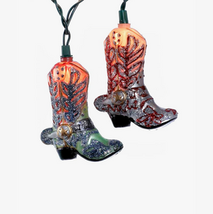 10-Light Cowboy Boots with Glitter Light Set