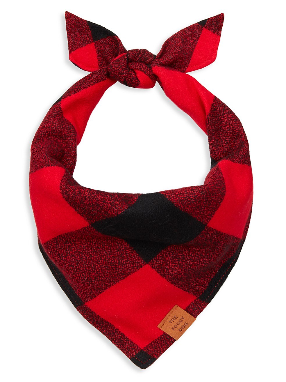 Red and Black Check Flannel Dog Bandana