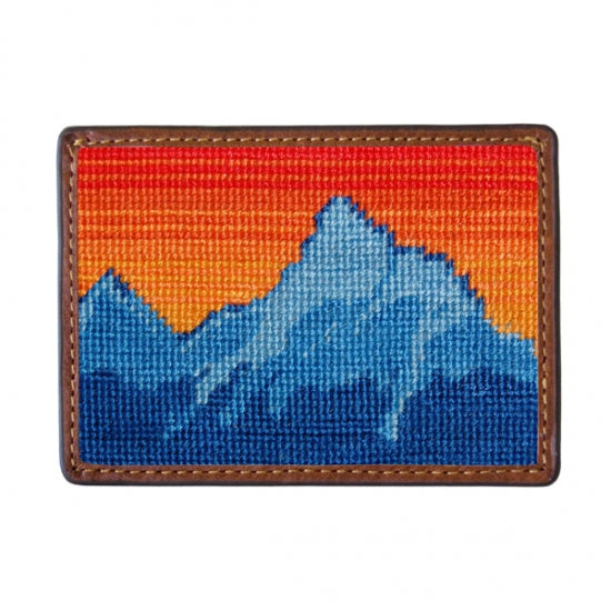 Mountain Sunset Needlepoint Card Wallet