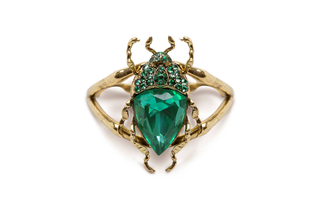 Vintage Green Bug Ring