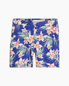 Elastic Calder 7.5" Bold Floral Swim Trunks in Surf Blue