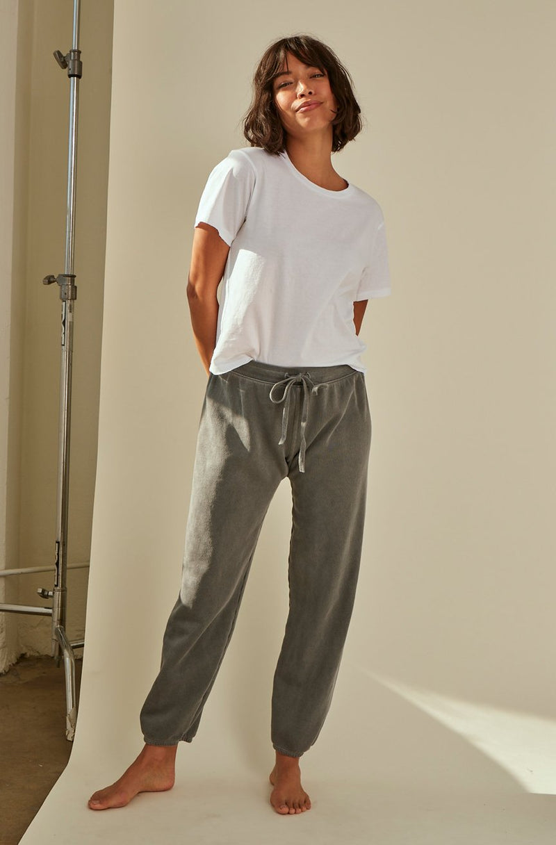 Cropped Sweatpant in Faded Black