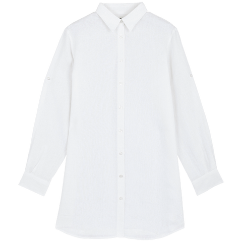Long Linen Shirt in Mint