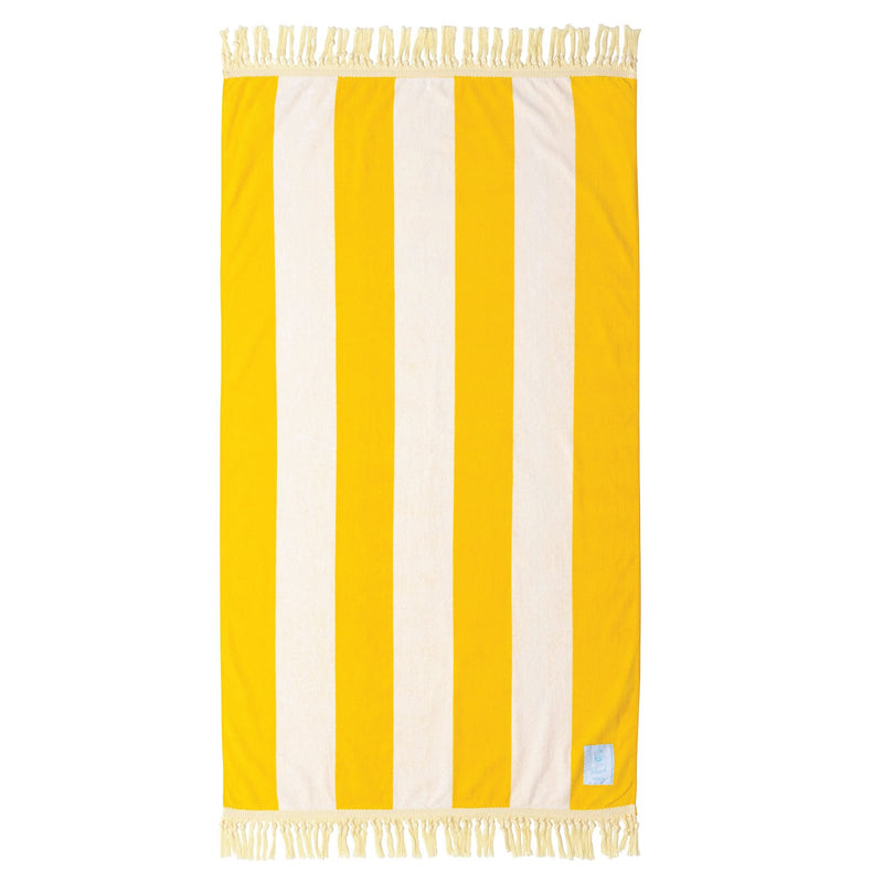 Mellow Yellow Striped Beach Towel