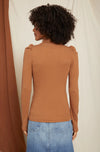 Puff Sleeve Turtleneck in Sepia