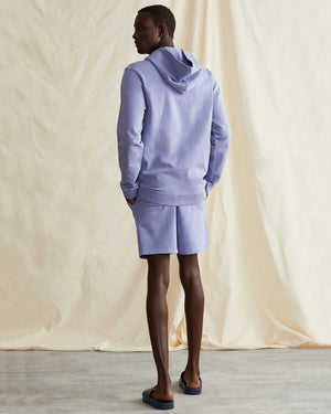 Garment Dyed French Terry Pullover Hoodie in Pale Iris