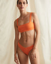 Zoe Heather Rib Bikini Top in Sunburst Orange