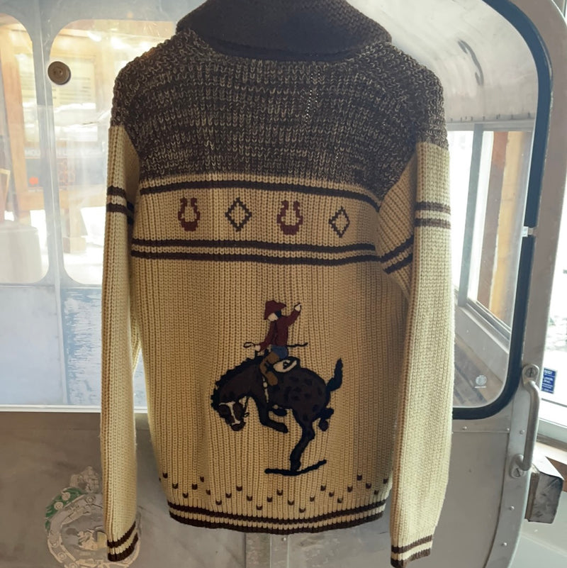 Vintage Bucking Bronco Horse Cardigan