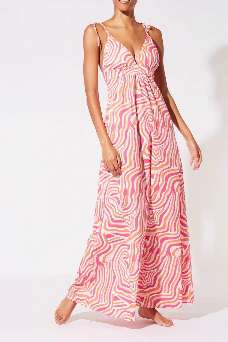 The Olympia Dress in Abstract Zebra