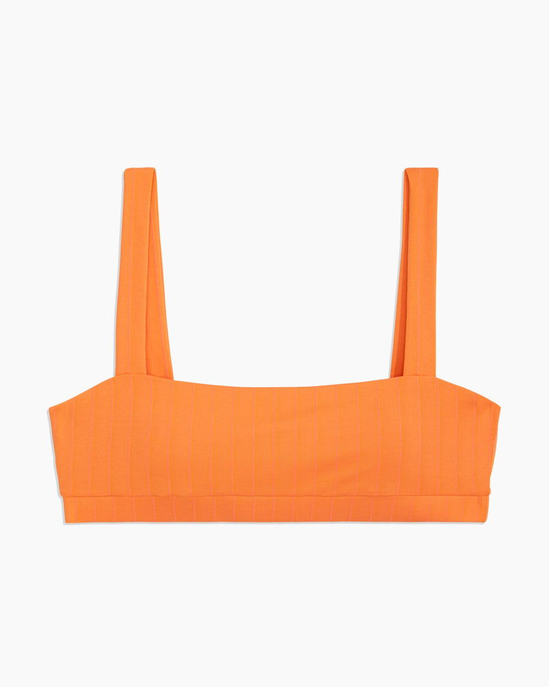 Zoe Heather Rib Bikini Top in Sunburst Orange